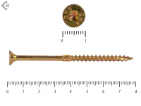 Саморезы Конструкционные, потай Torx, желтый цинк   4.5х 80 мм (200 шт) 