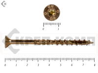 Саморезы Конструкционные, потай Torx, желтый цинк   6.0х 80 мм (20 шт) 