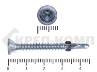 Саморезы Конструкционные, потай Torx, цинк с нарез. ушками на наконечнике  4.8х45 (200 шт)