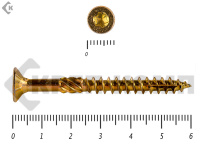 Саморезы Конструкционные, потай Torx, желтый цинк   4.5х 60 мм ПРОФИ HIMTEX (200 шт)