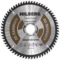 Диск 190*30/20*64Т, пильный Hilberg Industrial Ламинат (1 шт)