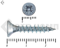 Саморез белый цинк POZY 4,5х25 (10000шт)